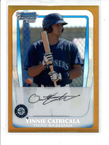 VINNIE CATRICALA 2011 BOWMAN CHROME #BCP23 GOLD REFRACTOR ROOKIE #49/50 AC829