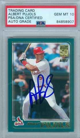Albert Pujols 2001 Topps Traded #T247 Rookie Autograph PSA DNA Gem Mint 10 Auto