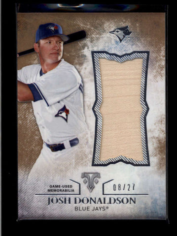 JOSH DONALDSON 2015 TOPPS TRIPLE THREADS JUMBO GAME BAT SILVER #08/27 AB8045