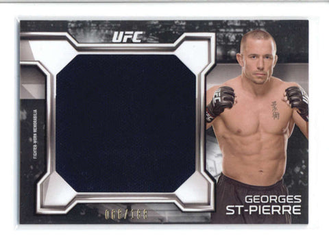 GEORGES ST-PIERRE 2016 TOPPS UFC KNOCKOUT JUMBO FIGHTER WORN RELIC #/188 AB9697