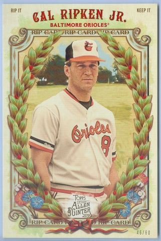 CAL RIPKEN JR. 2019 TOPPS ALLEN & GINTER BOX TOPPER RIP CARD "UNRIPPED" SP/60