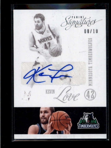 KEVIN LOVE 2012/13 12/13 PANINI SIGNATURES #72 AUTOGRAPH AUTO #08/10 AB7856