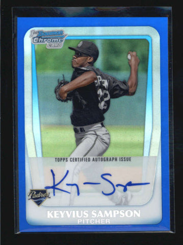 KEYVIUS SAMPSON 2011 BOWMAN CHROME BLUE REFRACTOR ROOKIE AUTO #048/150 AB5845