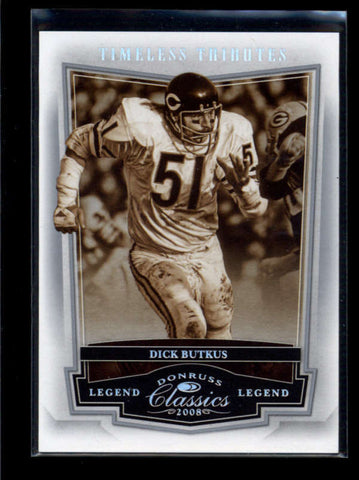 DICK BUTKUS 2008 DONRUSS CLASSICS TIMELESS TRIBUTES SILVER #095/100 AB7174