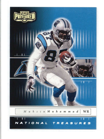 MUHSIN MUHAMMAD 2001 PREFERRED NATIONAL TREASURES SILVER PARALLEL #/400 AB9297