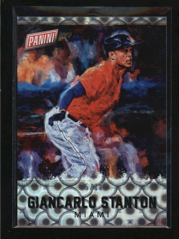 GIANCARLO STANTON 2015 PANINI FATHERS DAY PORTRAITS PARALLEL #05/10 AB5457