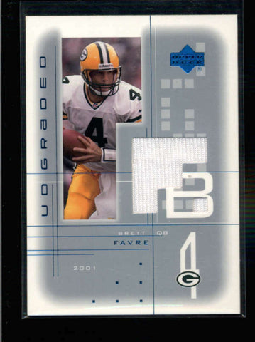 BRETT FAVRE 2001 UD GRADED GAME USED WORN JERSEY (GREEN BAY PACKERS) AC1211