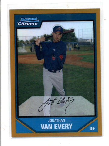 JONATHAN VAN EVERY 2007 BOWMAN CHROME BC137 GOLD REFRACTOR ROOKIE #44/50 AC1123