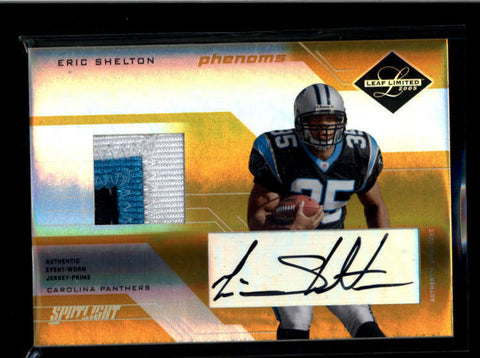 ERIC SHELTON 2005 LEAF LIMITED GOLD SPOTLIGHT 3-CLR ROOKIE PATCH AUTO /10 AB8177