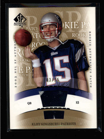 KLIFF KINGSBURY 2003 SP AUTHENTIC #251 GOLD ROOKIE PATCH #03/25 (RARE) AC932