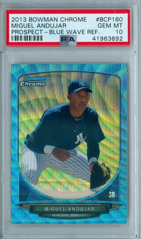 MIGUEL ANDUJAR 2013 BOWMAN CHROME BLUE WAVE REFRACTOR RC ROOKIE PSA 10