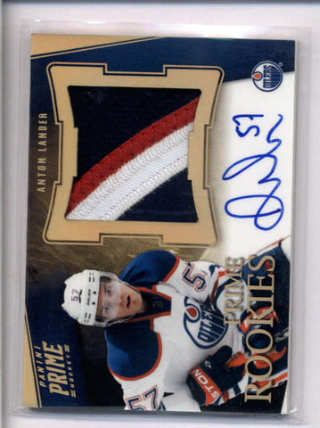 ANTON LANDER 2012 PANINI PRIME GOLD JUMBO ROOKIE 4-CLR PATCH AUTO #3/5 AC1464