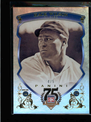 HACK WILSON 2014 PANINI HALL OF FAME 75TH ANNIVERSARY GOLD #4/5 AB8577