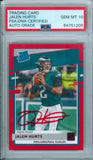 Jalen Hurts 2020 Donruss Red Press Proof 314 RC Autograph PSA/DNA Auto GEM MT 10