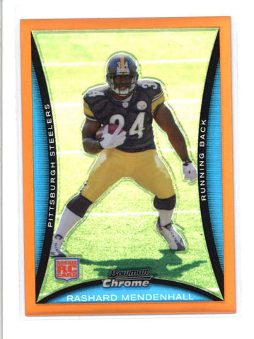 RASHARD MENDENHALL 2008 BOWMAN CHROME ORANGE REFRACTOR ROOKIE #09/25 AB9255