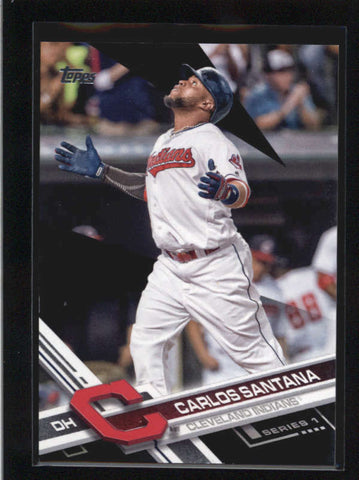 CARLOS SANTANA 2017 TOPPS SERIES 1 #121 BLACK PARALLEL #34/66 AB8859