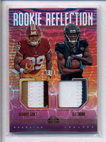 DERRIUS GUICE/ DJ CHARK 2018 PANINI ILLUSIONS DUAL ROOKIE PATCH #041/100 AC2347