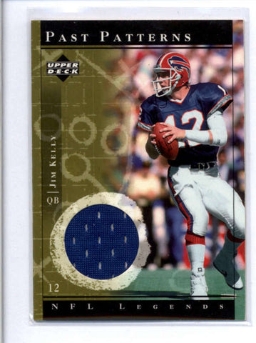 JIM KELLY 2001 UPPER DECK UD NFL LEGENDS PAST PATTERNS GAME USED JERSEY AB8329