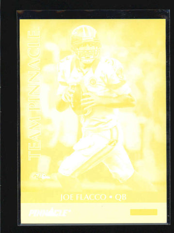 JOE FLACCO PINNACLE TEAM PINNACLE YELLOW PROOF BLANK BACK SP AB5652