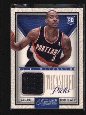 C.J. CJ MCCOLLUM 2013/14 TIMELESS TREASURES TREASURES PICKS ROOKIE JERSEY AB6623