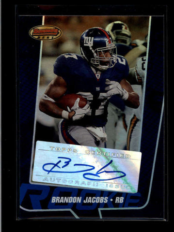 BRANDON JACOBS 2005 BOWMANS BEST BLUE ROOKIE AUTOGRAPH AUTO #154/299 AB8250