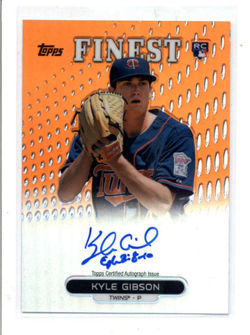 KYLE GIBSON 2013 FINEST ORANGE REFRACTOR ROOKIE AUTOGRAPH AUTO RC #08/99 AC1059