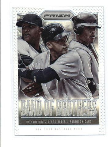 DEREK JETER / SABATHIA / CANO 2013 PANINI PRIZM BAND OF BROTHERS PRIZMS AB9499