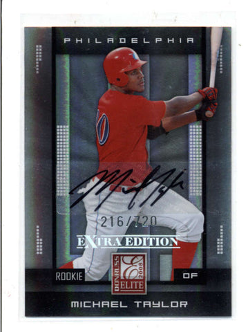 MICHAEL TAYLOR 2008 ELITE EXTRA EDITION ROOKIE AUTOGRAPH AUTO #216/720 AC1110