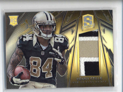 KENNY STILLS 2013 SPECTRA GOLD PRIZM ROOKIE RC WORN 3-CLR PATCH #07/10 AB6740