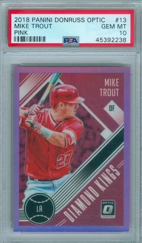 MIKE TROUT 2018 PANINI DONRUSS OPTIC PINK #13 PSA 10