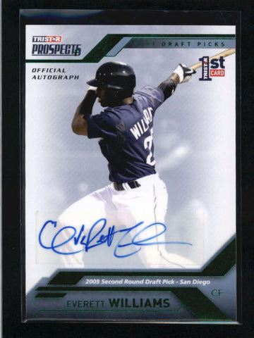 EVERETT WILLIAMS 2009 TRISTAR PROSPECTS GREEN ROOKIE AUTOGRAPH AUTO #/25 AC1385