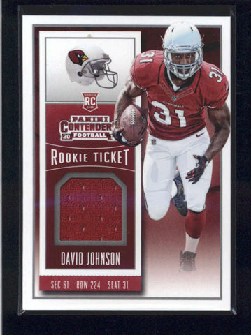 DAVID JOHNSON 2015 PANINI CONTENDERS ROOKIE TICKET USED WORN JERSEY RC AB9891