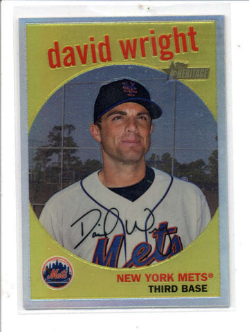 DAVID WRIGHT 2008 TOPPS HERITAGE #C40 CHROME REFRACTOR PARALLEL #293/559 AC858