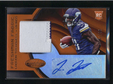 LAQUON TREADWELL 2016 PANINI CERTIFIED #208 ORANGE ROOKIE AUTO PATCH #/99 AB8907