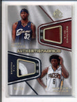 LARRY HUGHES / MARQUIS DANIELS 2007/08 SP AUTHENTIC DUAL GAME PATCH #/50 AC976