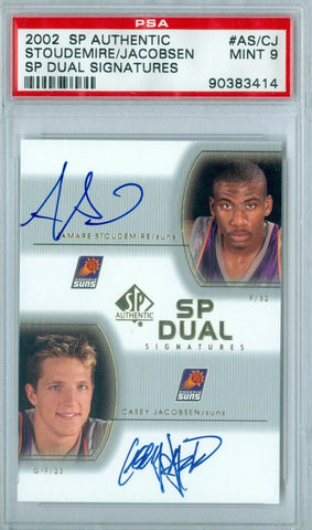 AMARE STOUDEMIRE / JACOBSEN 2002 SP AUTHENTIC RC ROOKIE AUTO AUTOGRAPH PSA 9