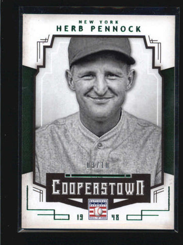 HERB PENNOCK 2015 COOPERSTOWN #46 EMERALD GREEN PARALLEL #03/10 AB6397