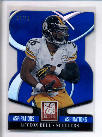 LE'VEON BELL 2014 PANINI ELITE #76 ASPIRATIONS BLUE DIE CUT #39/74 AC2361