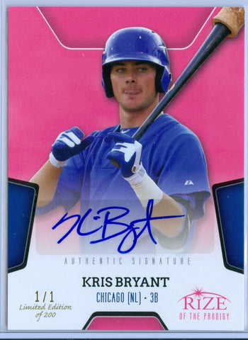 KRIS BRYANT 2013 LEAF RIZE PRODIGY PINK 1/1 RC ROOKIE AUTO AUTOGRAPH SP/1