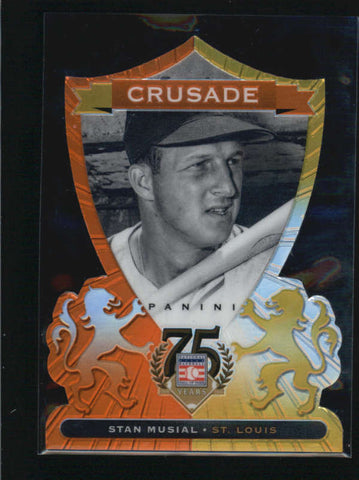 STAN MUSIAL 2014 PANINI HALL OF FAME CRUSADE #37 ORANGE DIE-CUT #15/25 AB6733