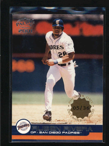 RUBEN RIVERA 2001 PACIFIC #375 RARE PREMIERE DATE PARALLEL #05/36 AB5468