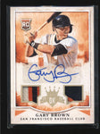 GARY BROWN 2015 DIAMOND KINGS GOLD DUAL 3-CLR GAME PATCH AUTO #09/10 AB6722