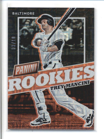 TREY MANCINI 2017 PANINI THE NATIONAL #BB40 ESCHER SQUARES PARALLEL #/10 AB9785