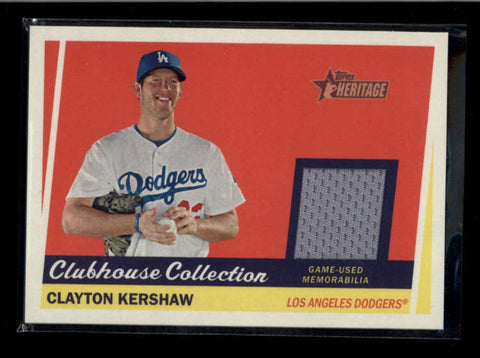 CLAYTON KERSHAW 2016 TOPPS HERITAGE CLUBHOUSE COLLECTION GAME JERSEY AB7565