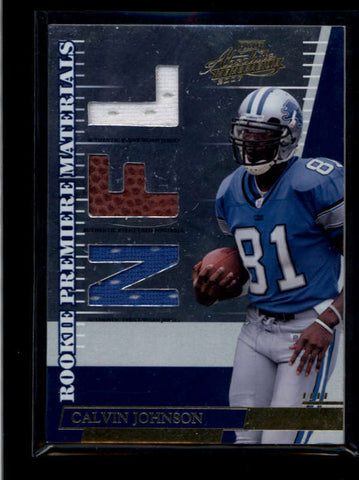 CALVIN JOHNSON 2007 ABSOLUTE RPM ROOKIE TRIPLE JERSEY BALL RC #053/849 AB8321