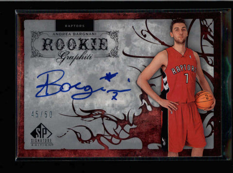 ANDREA BARGNANI 2006/07 SP SIGNATURE EDITION ROOKIE AUTOGRAPH AUTO #45/50 AB9988