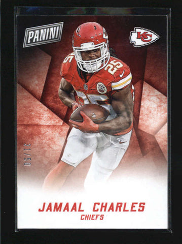 JAMAAL CHARLES 2015 PANINI BLACK FRIDAY #8 THICK STOCK PARALLEL #31/50 AB6202