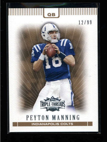 PEYTON MANNING 2007 TOPPS TRIPLE THREADS #1 RARE GOLD PARALLEL #12/99 AC947