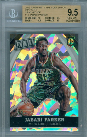 JABARI PARKER 2015 PANINI NATIONAL CONVENTION VIP CRACKED ICE ROOKIE BGS 9.5