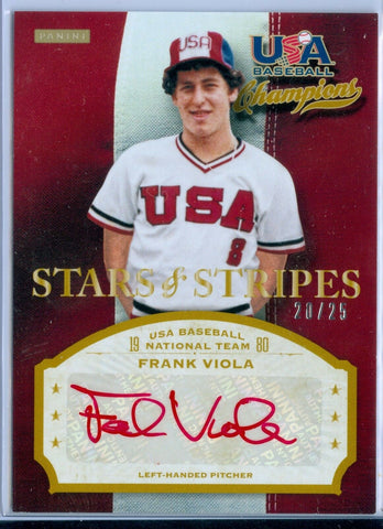 FRANK VIOLA 2013 USA BASEBALL STARS & STRIPES RED INK AUTO AUTOGRAPH SP/25